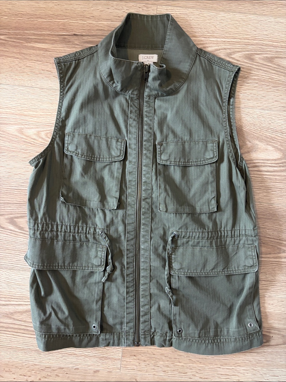 J. Crew Women’s Olive Utility Vest with Front Flap Pockets